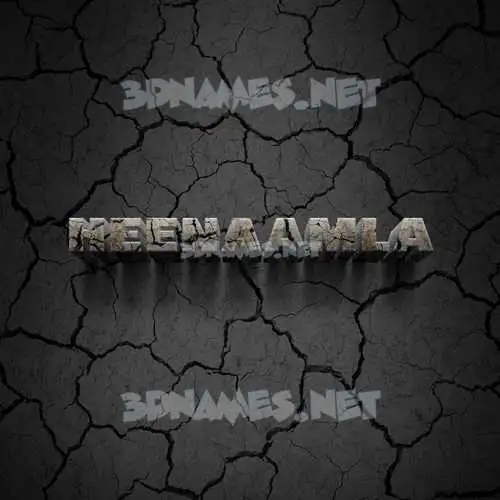 heenaamla in Cracked Stone style - 3D name wallpaper