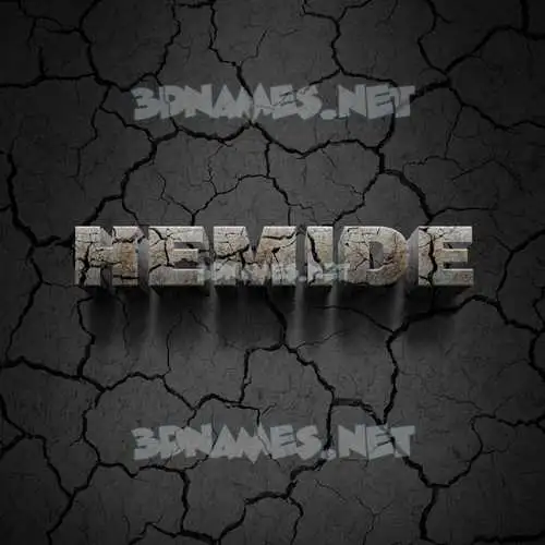 hemide in Cracked Stone style - 3D name wallpaper