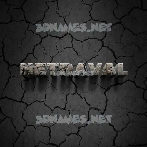 hetraval in Cracked Stone style - 3D name wallpaper