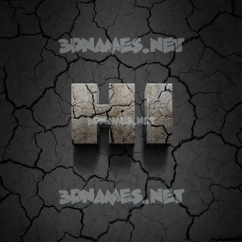 hi in Cracked Stone style - 3D name wallpaper