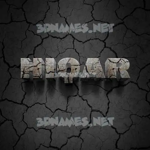 hiqar in Cracked Stone style - 3D name wallpaper