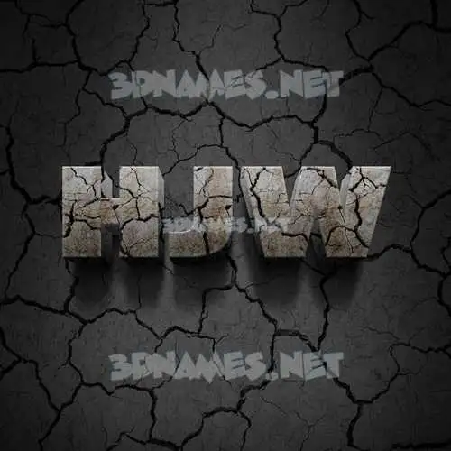 hjw in Cracked Stone style - 3D name wallpaper hjw in Cracked Stone style - 3D name wallpaper