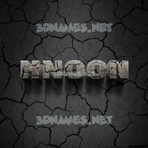 hnoon in Cracked Stone style - 3D name wallpaper