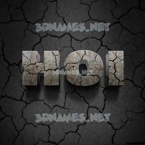hoi in Cracked Stone style - 3D name wallpaper hoi in Cracked Stone style - 3D name wallpaper