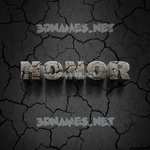 honor in Cracked Stone style - 3D name wallpaper