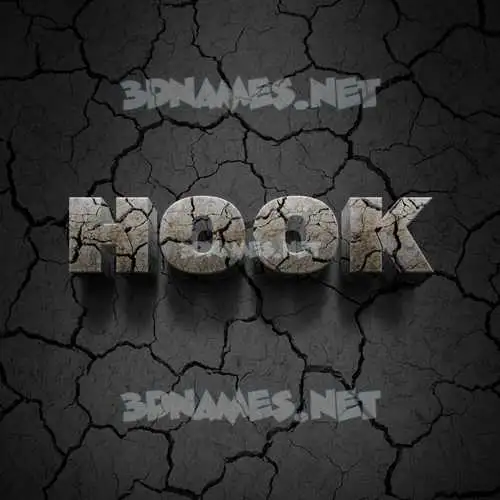 hook in Cracked Stone style - 3D name wallpaper