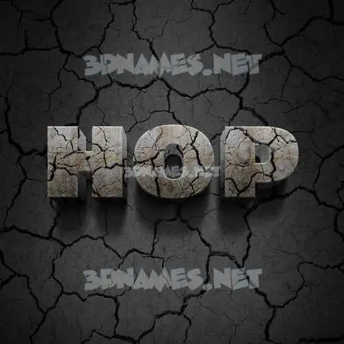 hop in Cracked Stone style - 3D name wallpaper hop in Cracked Stone style - 3D name wallpaper