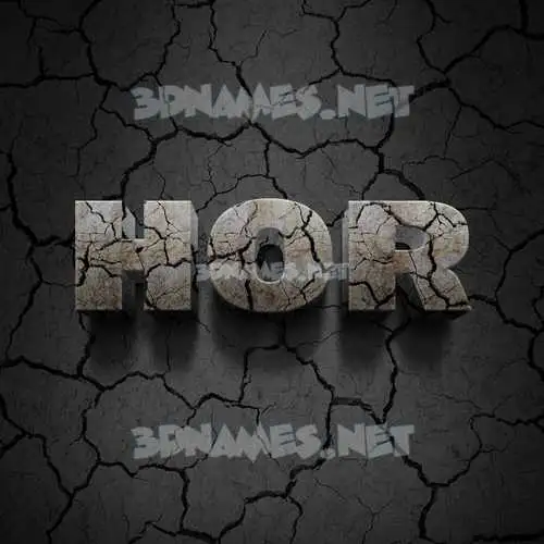 hor in Cracked Stone style - 3D name wallpaper hor in Cracked Stone style - 3D name wallpaper