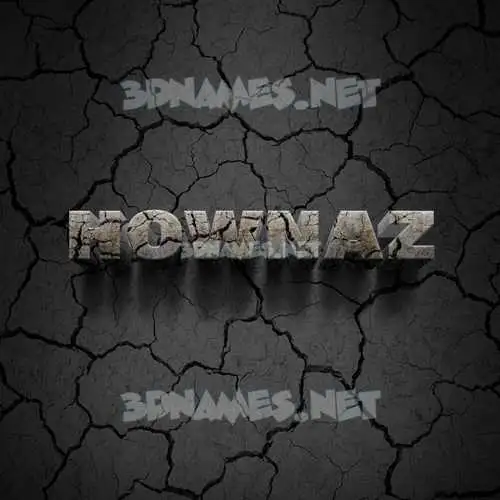 hownaz in Cracked Stone style - 3D name wallpaper