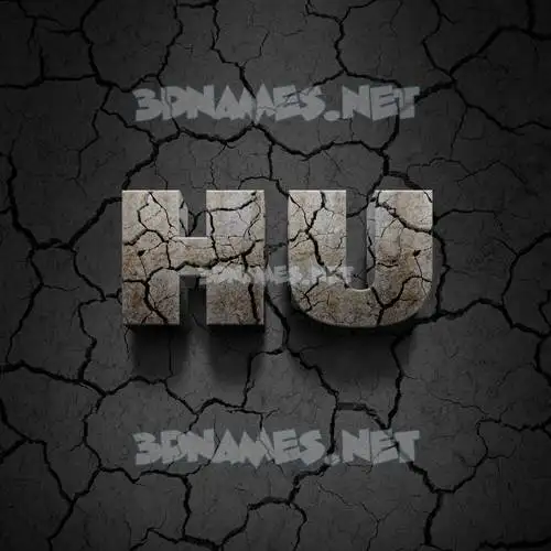 hu in Cracked Stone style - 3D name wallpaper hu in Cracked Stone style - 3D name wallpaper