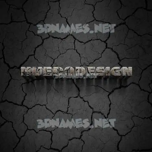 huedodesign in Cracked Stone style - 3D name wallpaper