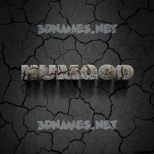 humood in Cracked Stone style - 3D name wallpaper