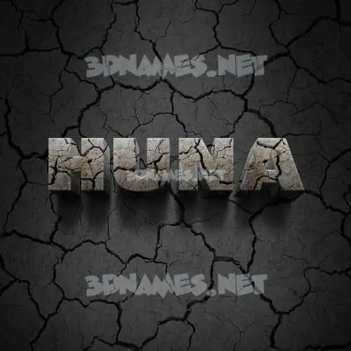 huna in Cracked Stone style - 3D name wallpaper