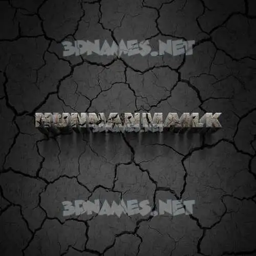 hunnanmailk in Cracked Stone style - 3D name wallpaper