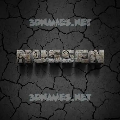 hussen in Cracked Stone style - 3D name wallpaper
