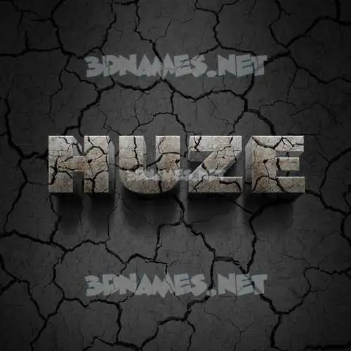 huze in Cracked Stone style - 3D name wallpaper