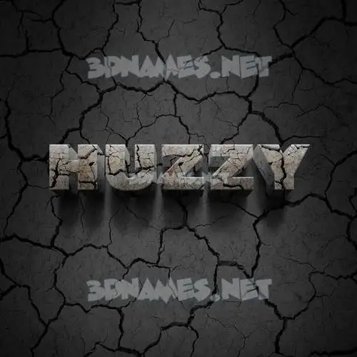 huzzy in Cracked Stone style - 3D name wallpaper