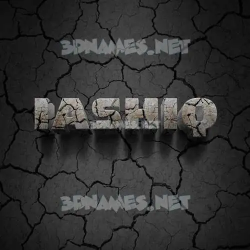 iashiq in Cracked Stone style - 3D name wallpaper