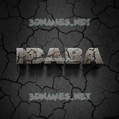 ibaba in Cracked Stone style - 3D name wallpaper