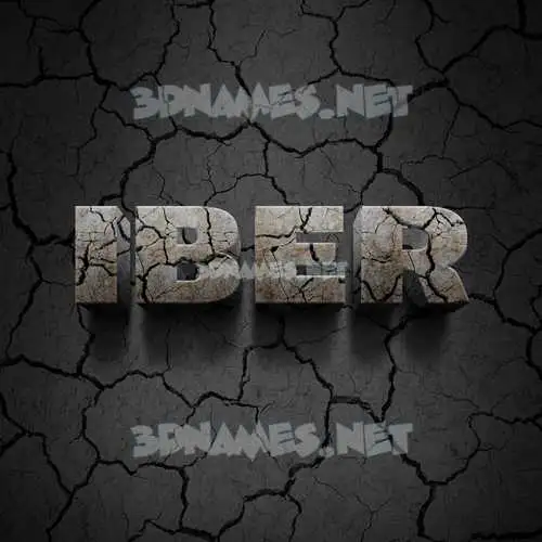 iber in Cracked Stone style - 3D name wallpaper iber in Cracked Stone style - 3D name wallpaper