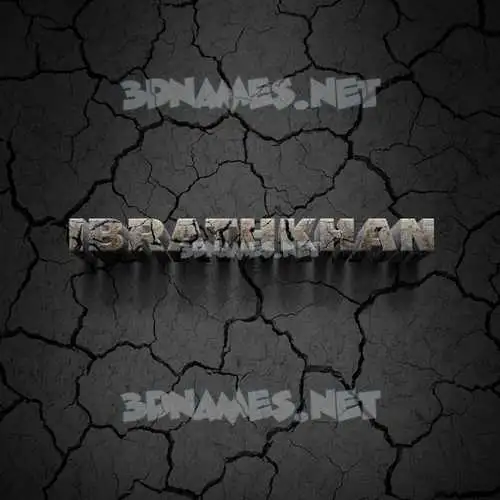 ibrathkhan in Cracked Stone style - 3D name wallpaper