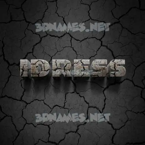idress in Cracked Stone style - 3D name wallpaper idress in Cracked Stone style - 3D name wallpaper