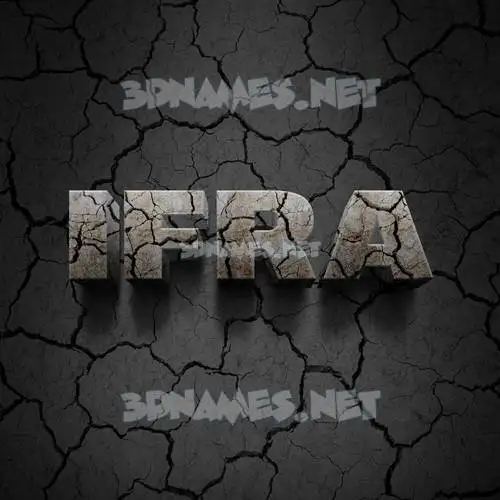 ifra in Cracked Stone style - 3D name wallpaper
