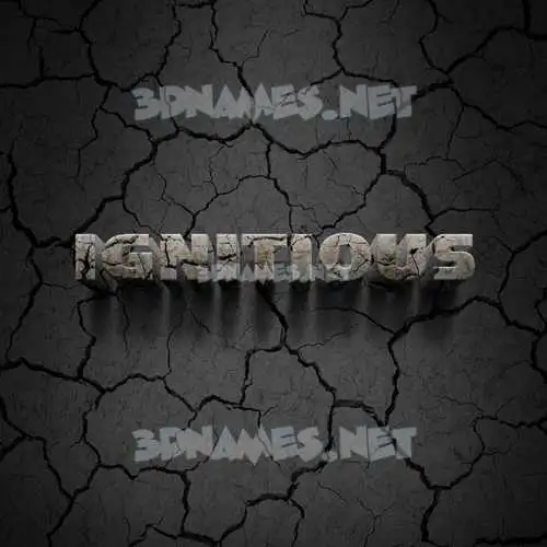 ignitious in Cracked Stone style - 3D name wallpaper