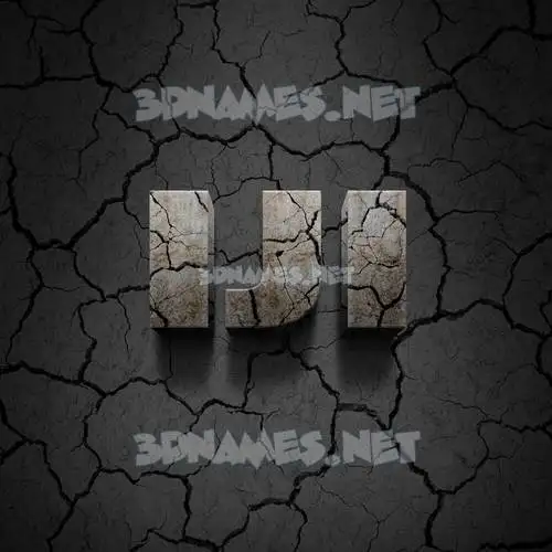 iji in Cracked Stone style - 3D name wallpaper