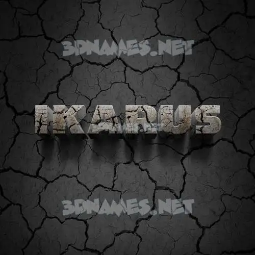 ikarus in Cracked Stone style - 3D name wallpaper
