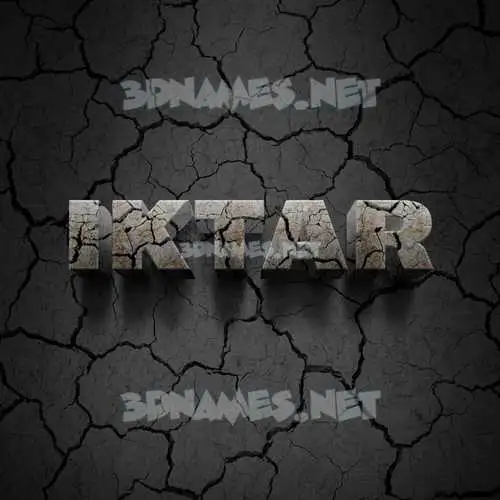 iktar in Cracked Stone style - 3D name wallpaper