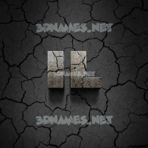 il in Cracked Stone style - 3D name wallpaper