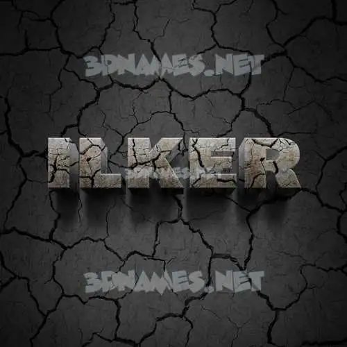 ilker in Cracked Stone style - 3D name wallpaper