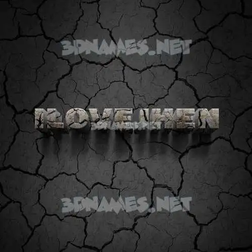 ilovejhen in Cracked Stone style - 3D name wallpaper
