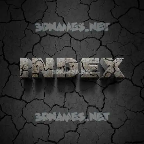 index in Cracked Stone style - 3D name wallpaper