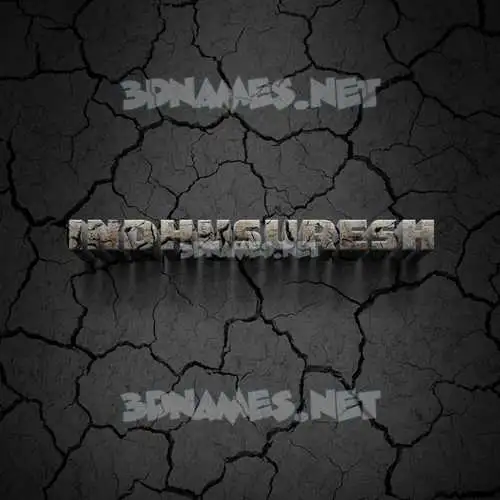 indhusuresh in Cracked Stone style - 3D name wallpaper