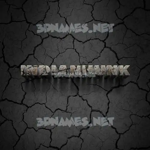 indianhunk in Cracked Stone style - 3D name wallpaper