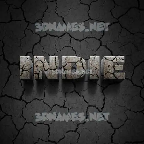 indie in Cracked Stone style - 3D name wallpaper indie in Cracked Stone style - 3D name wallpaper