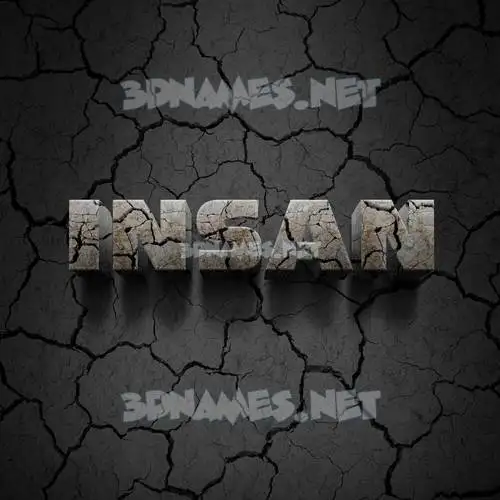 insan in Cracked Stone style - 3D name wallpaper insan in Cracked Stone style - 3D name wallpaper