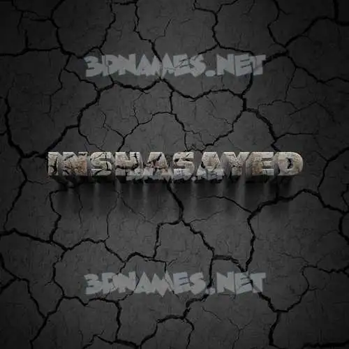 inshasayed in Cracked Stone style - 3D name wallpaper