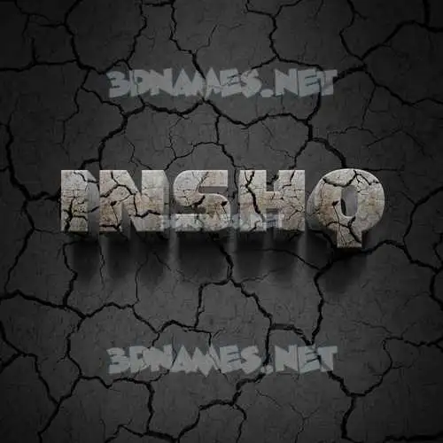 inshq in Cracked Stone style - 3D name wallpaper