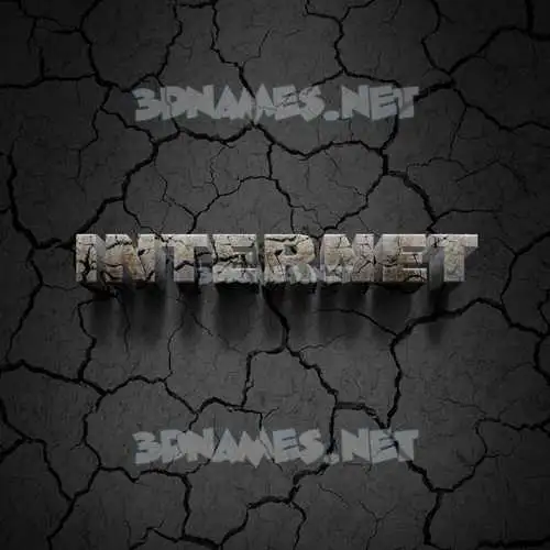 internet in Cracked Stone style - 3D name wallpaper internet in Cracked Stone style - 3D name wallpaper