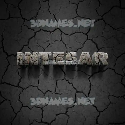 intesar in Cracked Stone style - 3D name wallpaper