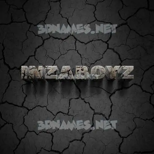inzaboyz in Cracked Stone style - 3D name wallpaper