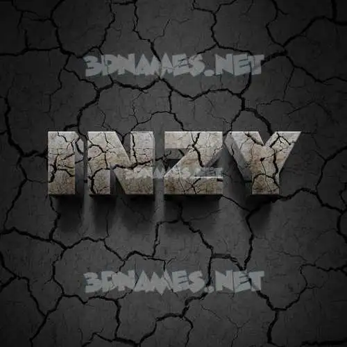inzy in Cracked Stone style - 3D name wallpaper