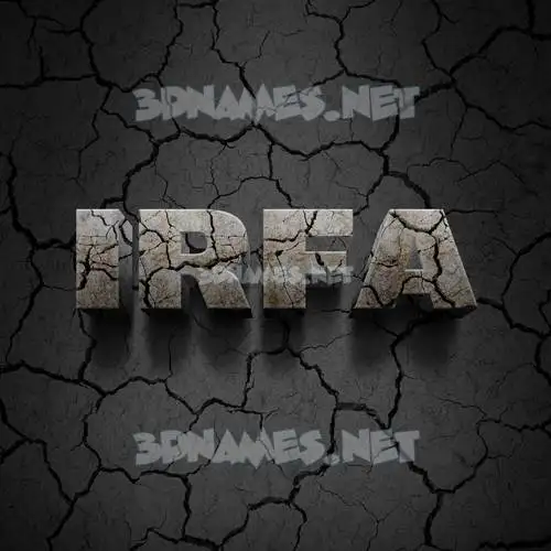 irfa in Cracked Stone style - 3D name wallpaper