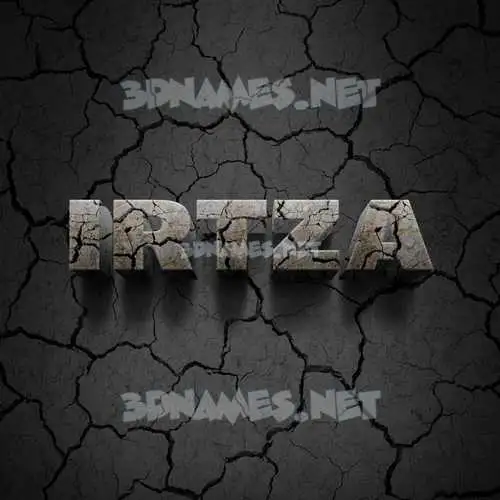 irtza in Cracked Stone style - 3D name wallpaper