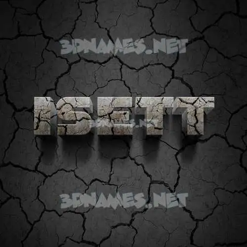 isett in Cracked Stone style - 3D name wallpaper