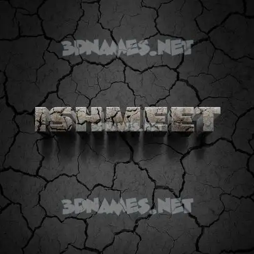 ishmeet in Cracked Stone style - 3D name wallpaper