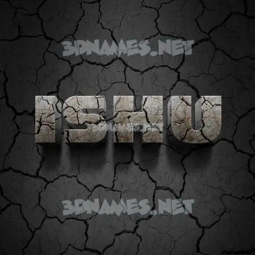 ishu in Cracked Stone style - 3D name wallpaper